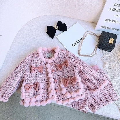 Children's coat set with bows