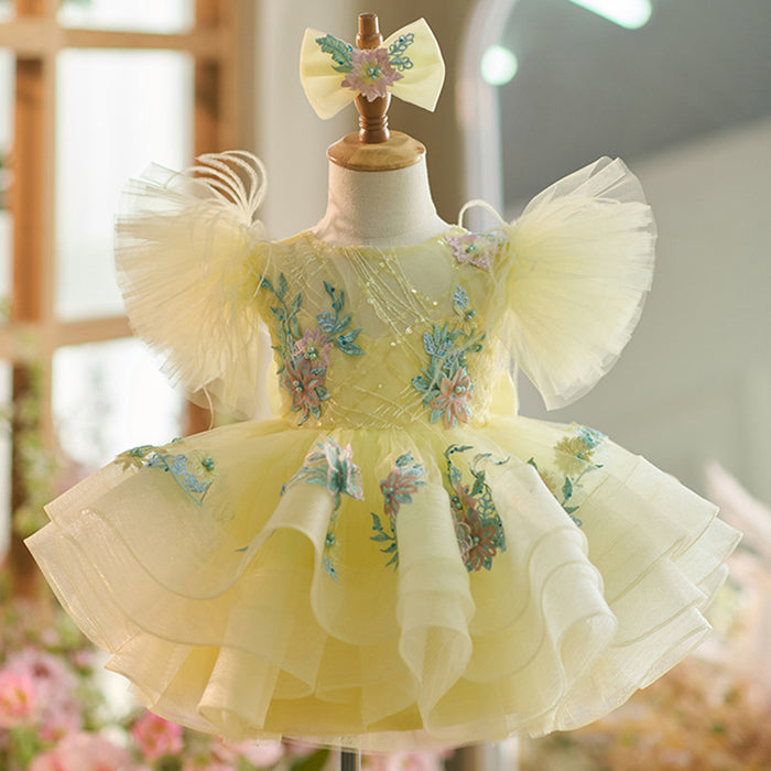 Yellow Children's Party Dress With Sparkle