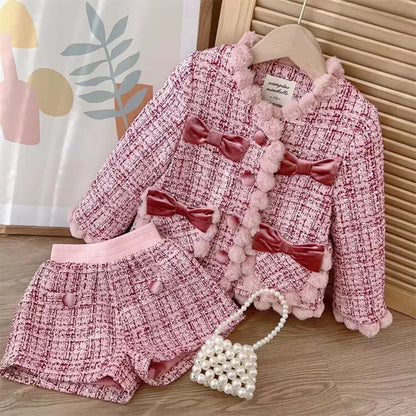 Children's coat set with bows