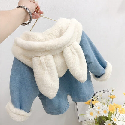 Children's Jacket Furry Rabbit Ear