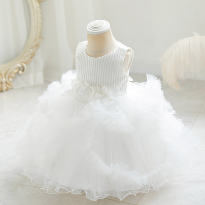 Children's Party Dress Tulle Skirt Flowers