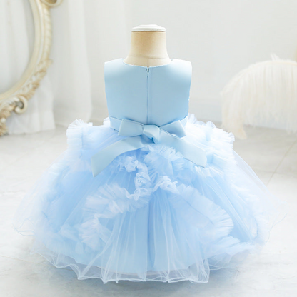 Children's Party Dress Tulle Skirt Flowers