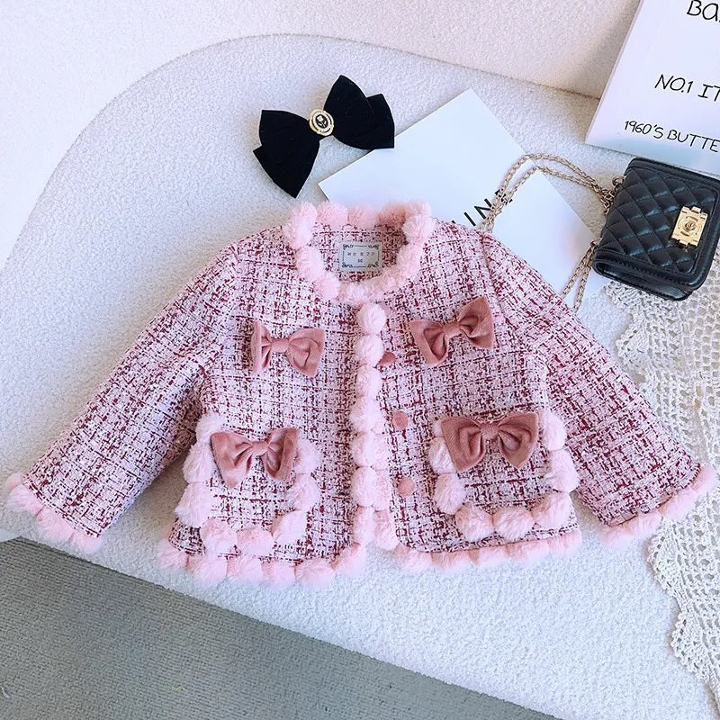 Children's coat set with bows