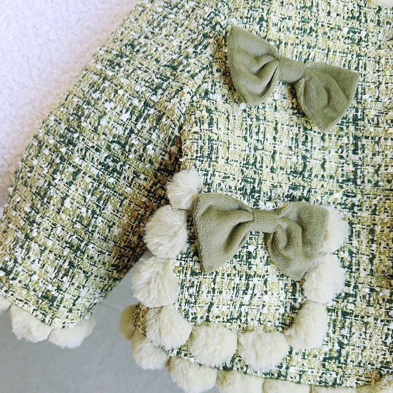 Children's coat set with bows