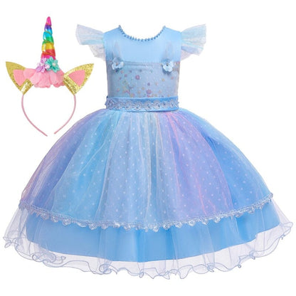 Children's Party Dress + Unicorn Tiara