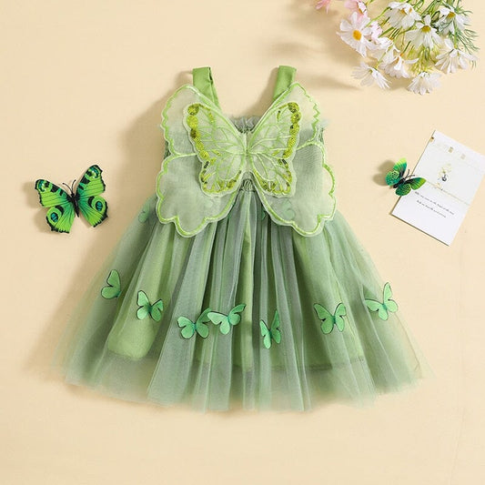 Women's Green Butterfly Dress