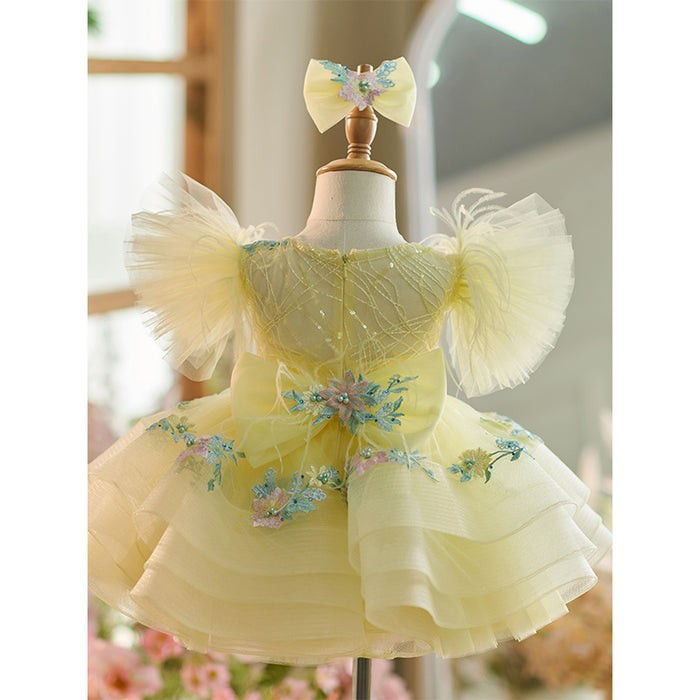 Yellow Children's Party Dress With Sparkle