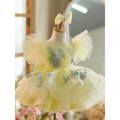 Yellow Children's Party Dress With Sparkle