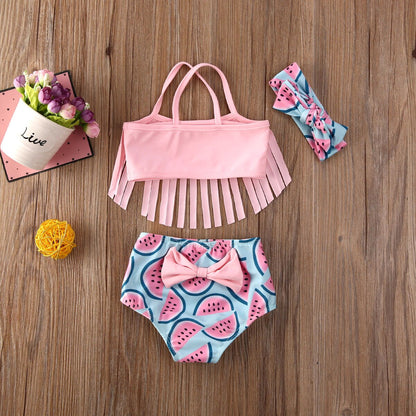 Bikini Swimwear Bathing Suit 2Pcs Set Tassel Beachwear