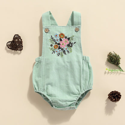 Flower Embroidered Children's Bodysuit