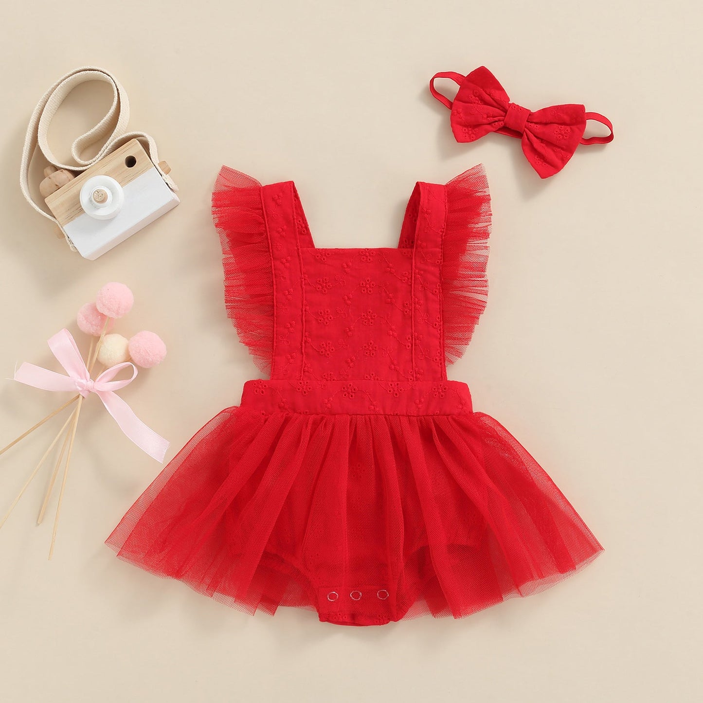 Children's Bodysuit Red + Bow