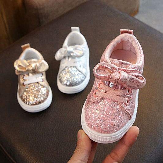 Children's Feminine Shiny Sneakers