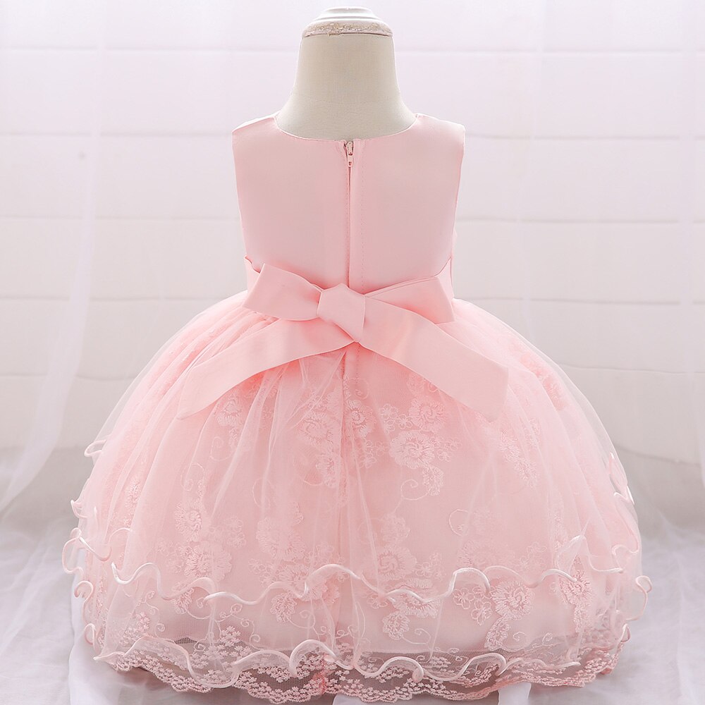 Children's Party Dress Floral Lace and Bow