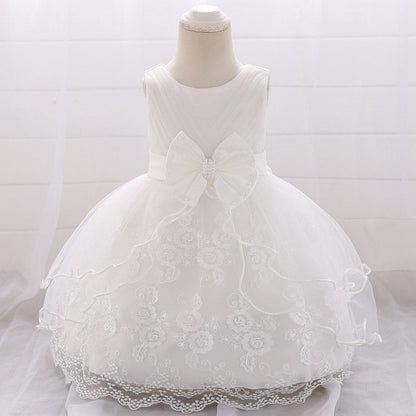 Children's Party Dress Floral Lace and Bow