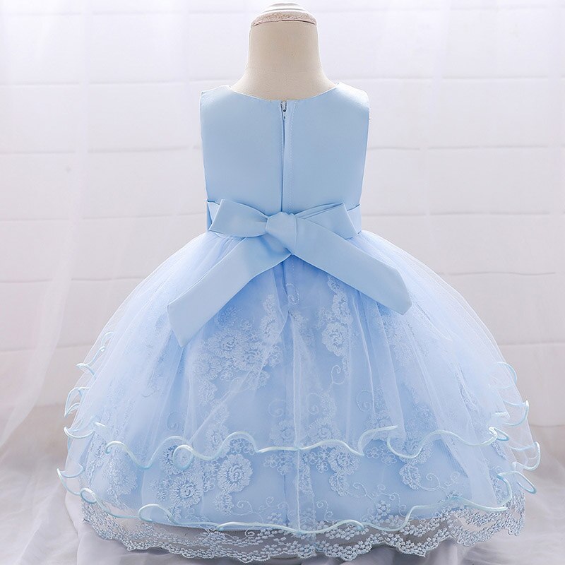 Children's Party Dress Floral Lace and Bow