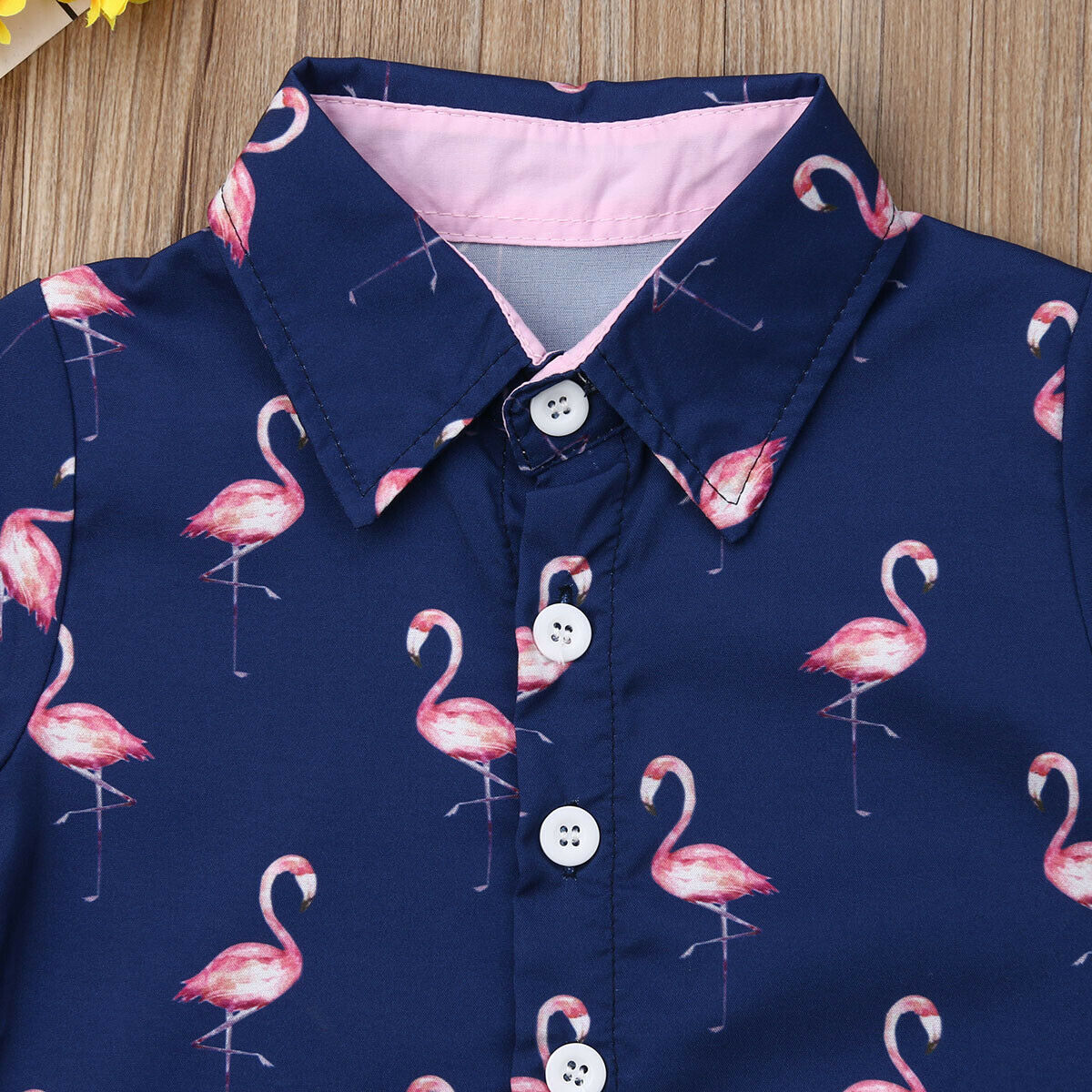 2PCS Set Flamingo  T-shirt+Shorts