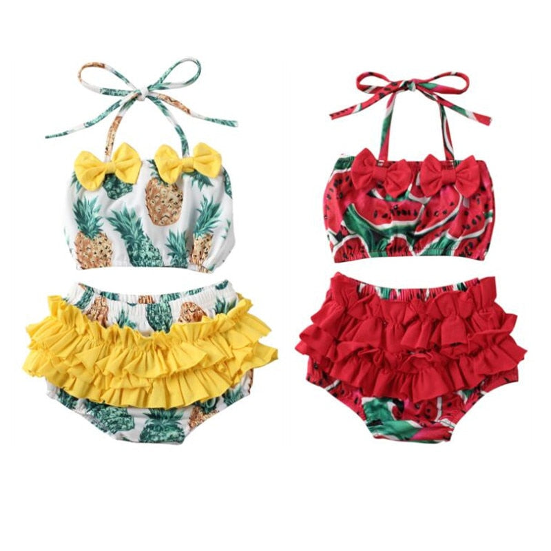 Bikini Set Bathing Swimming Beachwear Watermelon Pineapple