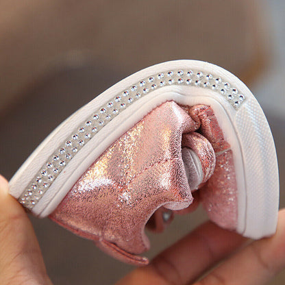 Children's Feminine Shiny Sneakers