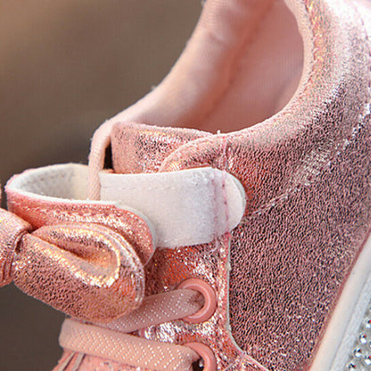 Children's Feminine Shiny Sneakers