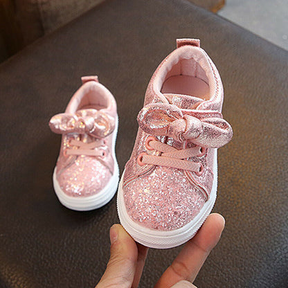 Children's Feminine Shiny Sneakers