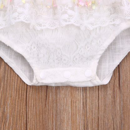 Children's Bodysuit White Lace