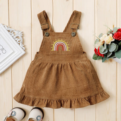 Brown Overall with Rainbow