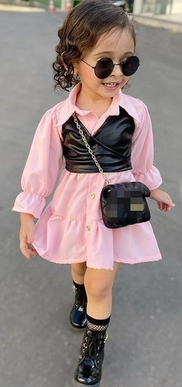 Pink children's dress with top