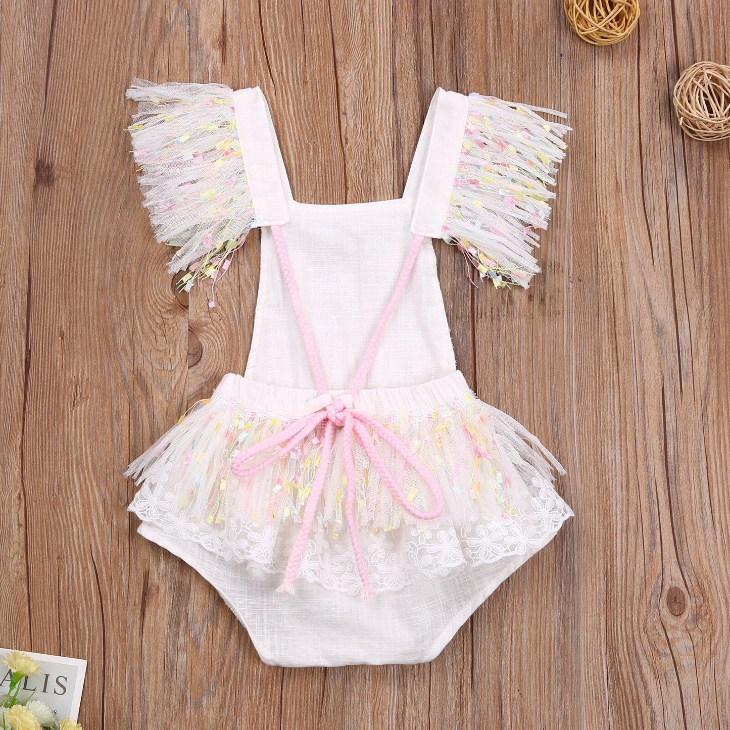 Children's Bodysuit White Lace