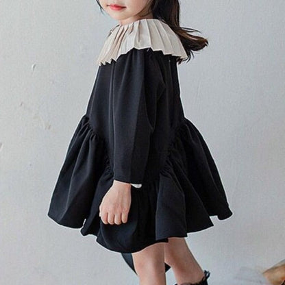 Children's Black Dress and White Collar