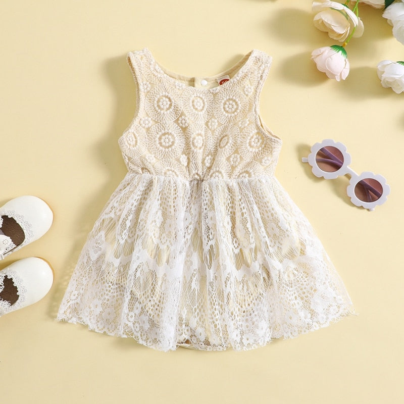 Bodysuit Sleeveless Lace Dress