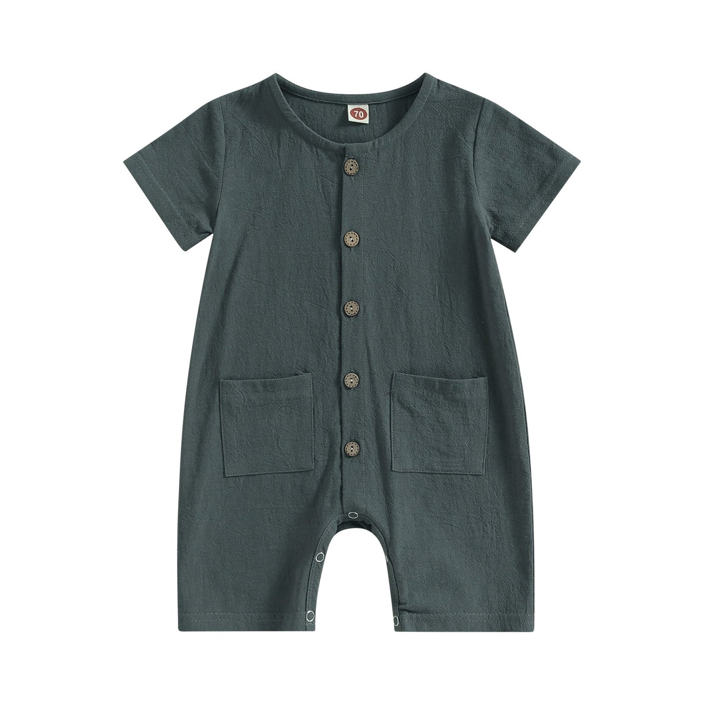 Button short Sleeve Jumpsuit