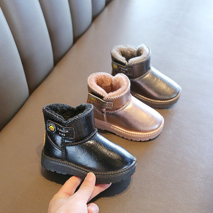 Boots Winter Shoes Kids  Leather Short  Cotton Warm Boots