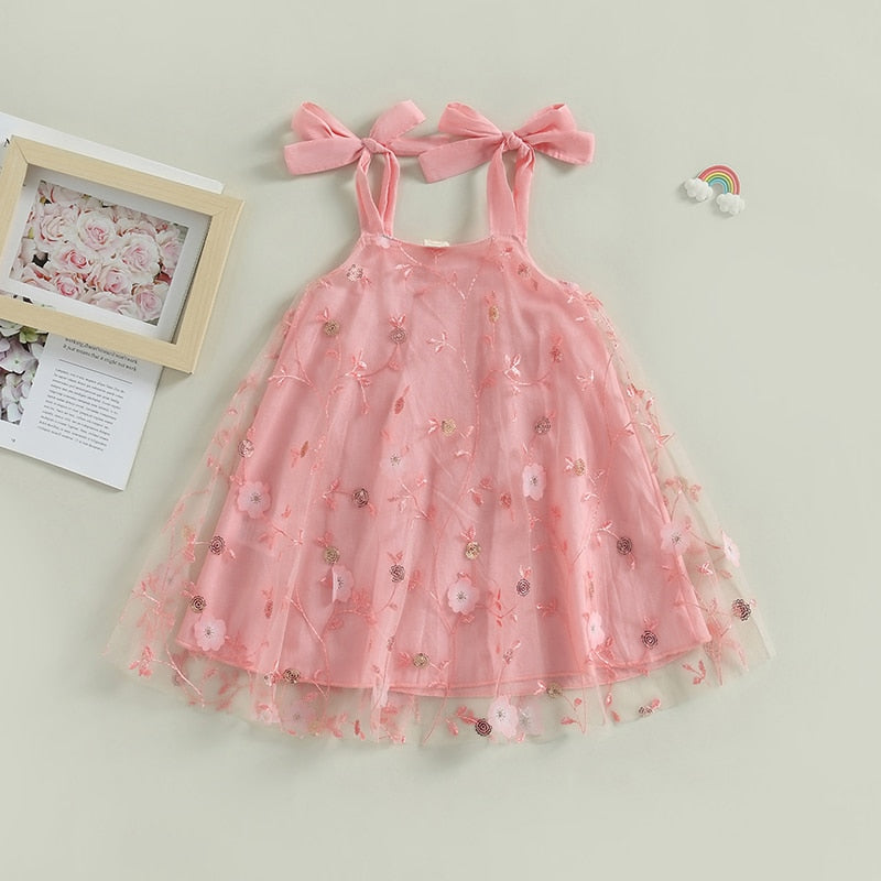 Children's Dress Straps Bow Tulle