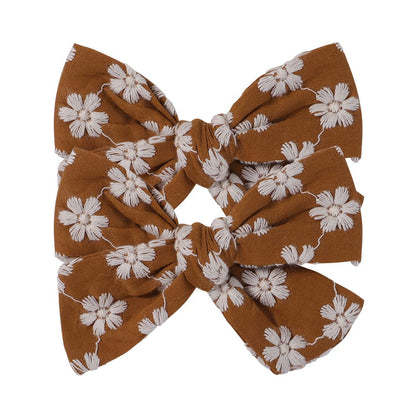 2Pcs/Set  Emma Bowknot Hair Clips