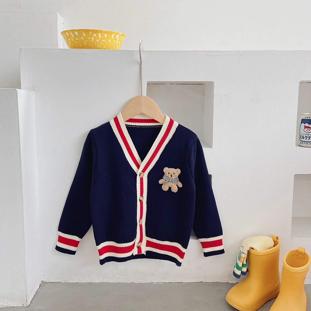 Child Outwear Knitted Cardigan Sweater