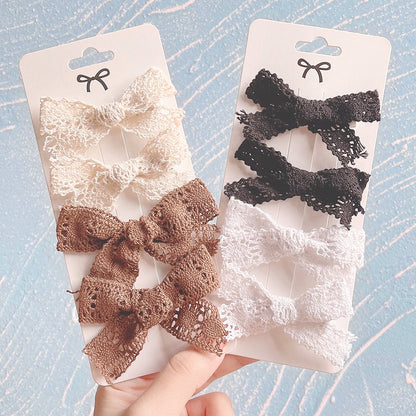 4Pcs/Set Mia Lace Bowknot Hair Clips