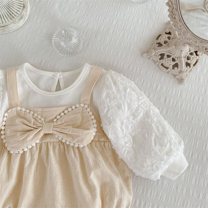 Children's Beige and White Bodysuit