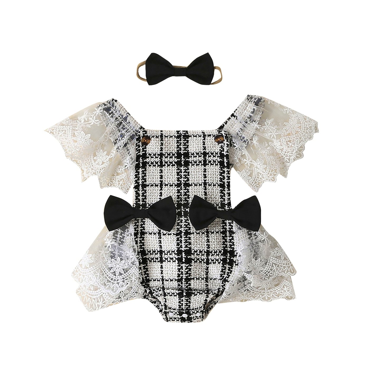 Bow Plaid Bodysuit