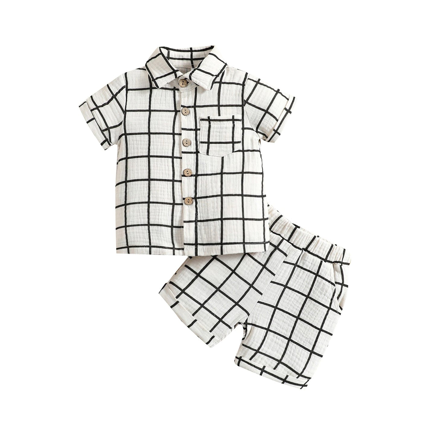 Baby Toddler 2 Pcs Outfit Suit Plaid