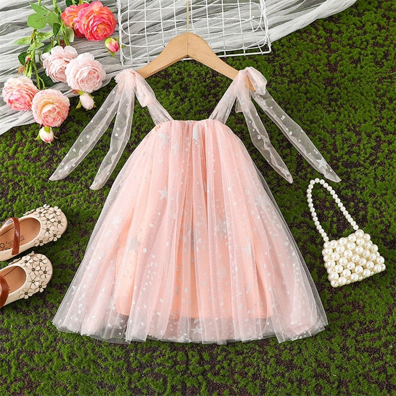 Children's Dress Straps Bow Tulle