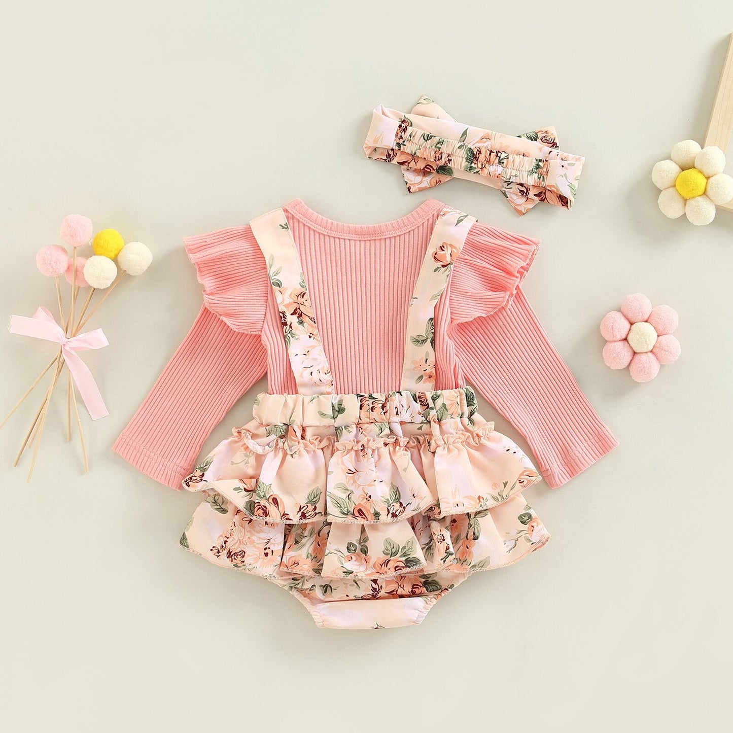 Children's Bodysuit Floral Skirt