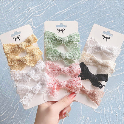 4Pcs/Set Mia Lace Bowknot Hair Clips