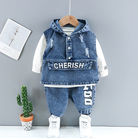 Children Denim Clothes  3pcs/sets Toddler  Sportswear