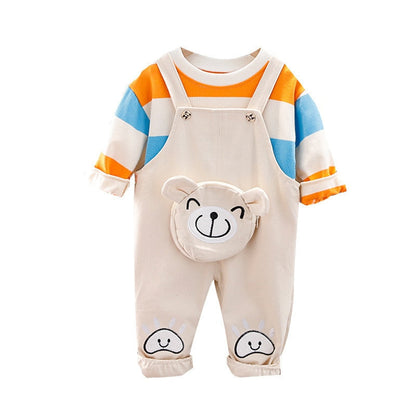 Bear Overall + Shirt Set