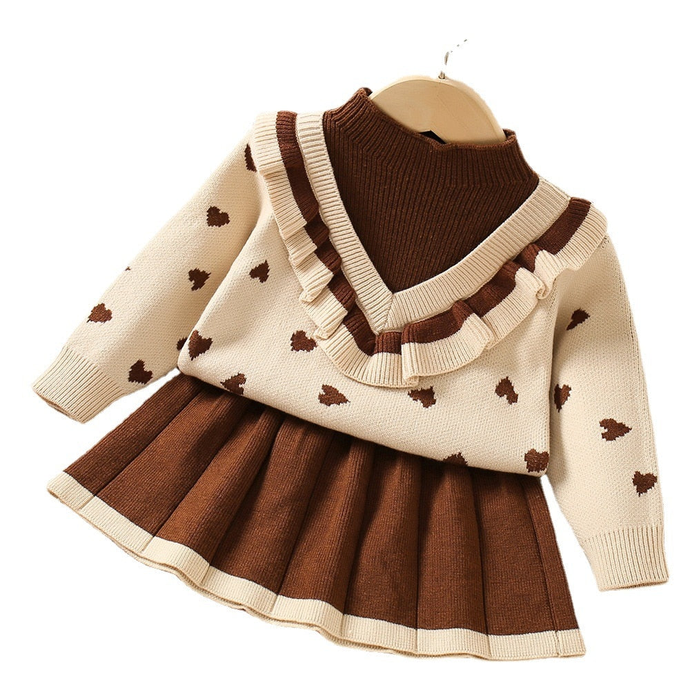 Children's Set Heart Blouse + Skirt