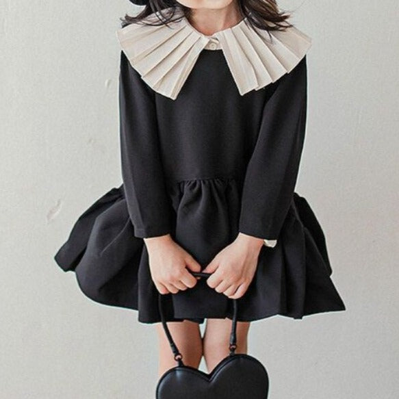 Children's Black Dress and White Collar