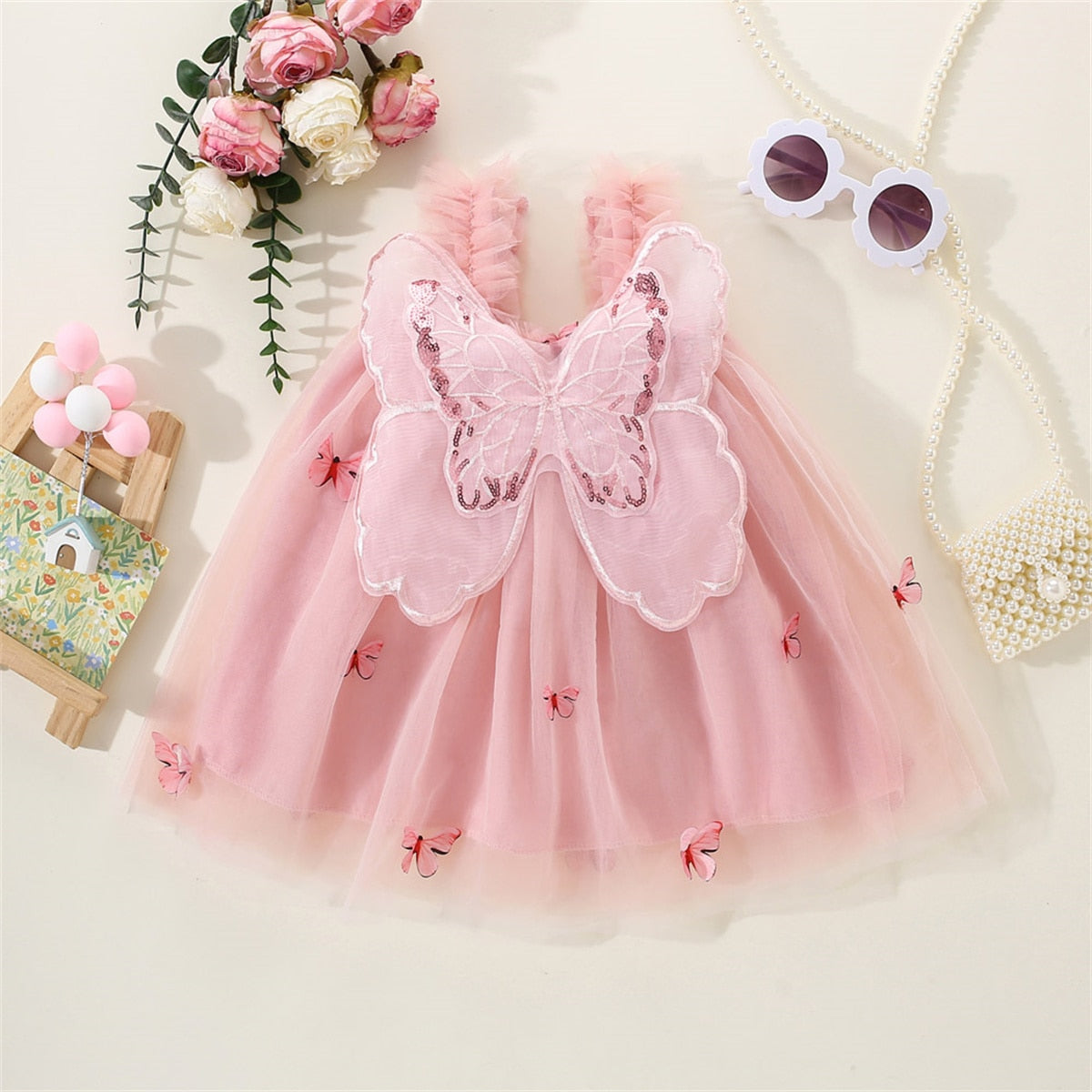 Tulle Dress With Butterflies