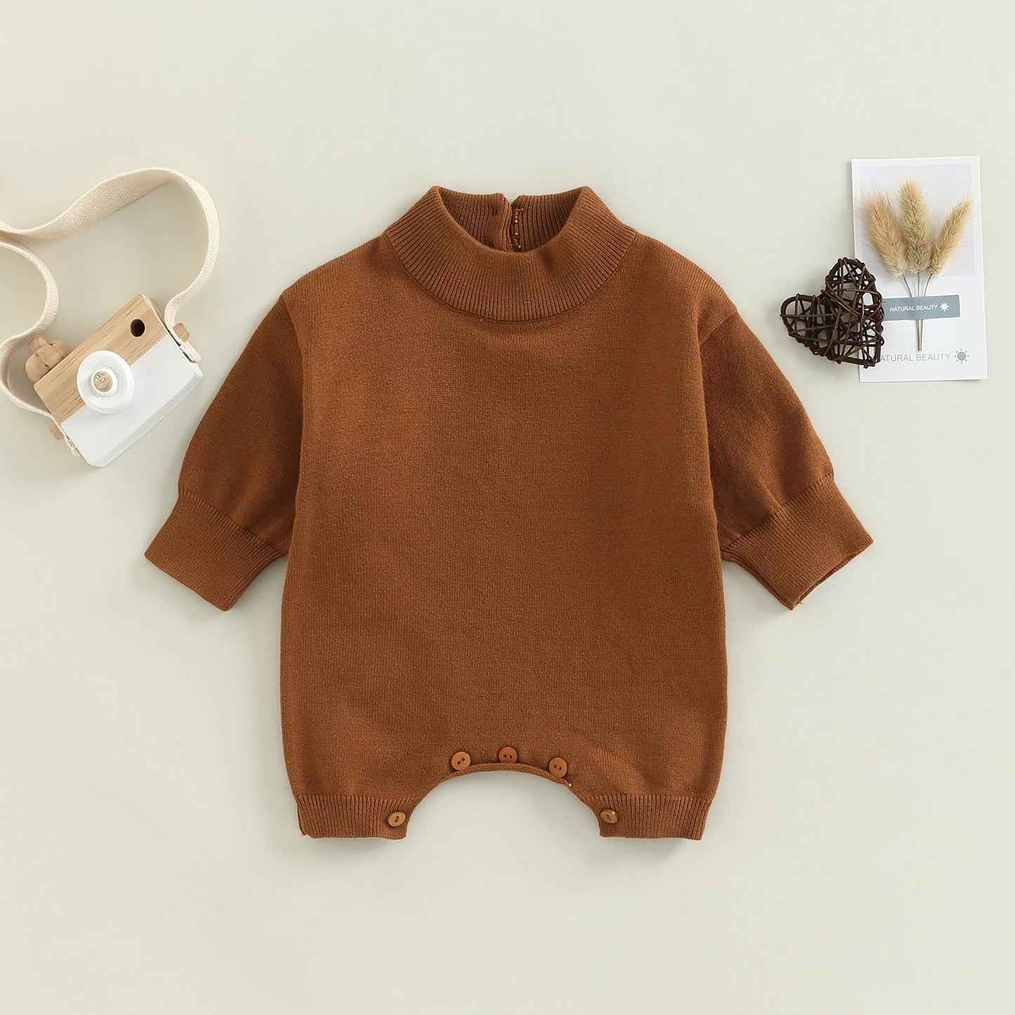 Beige and Brown Children's Jumpsuit