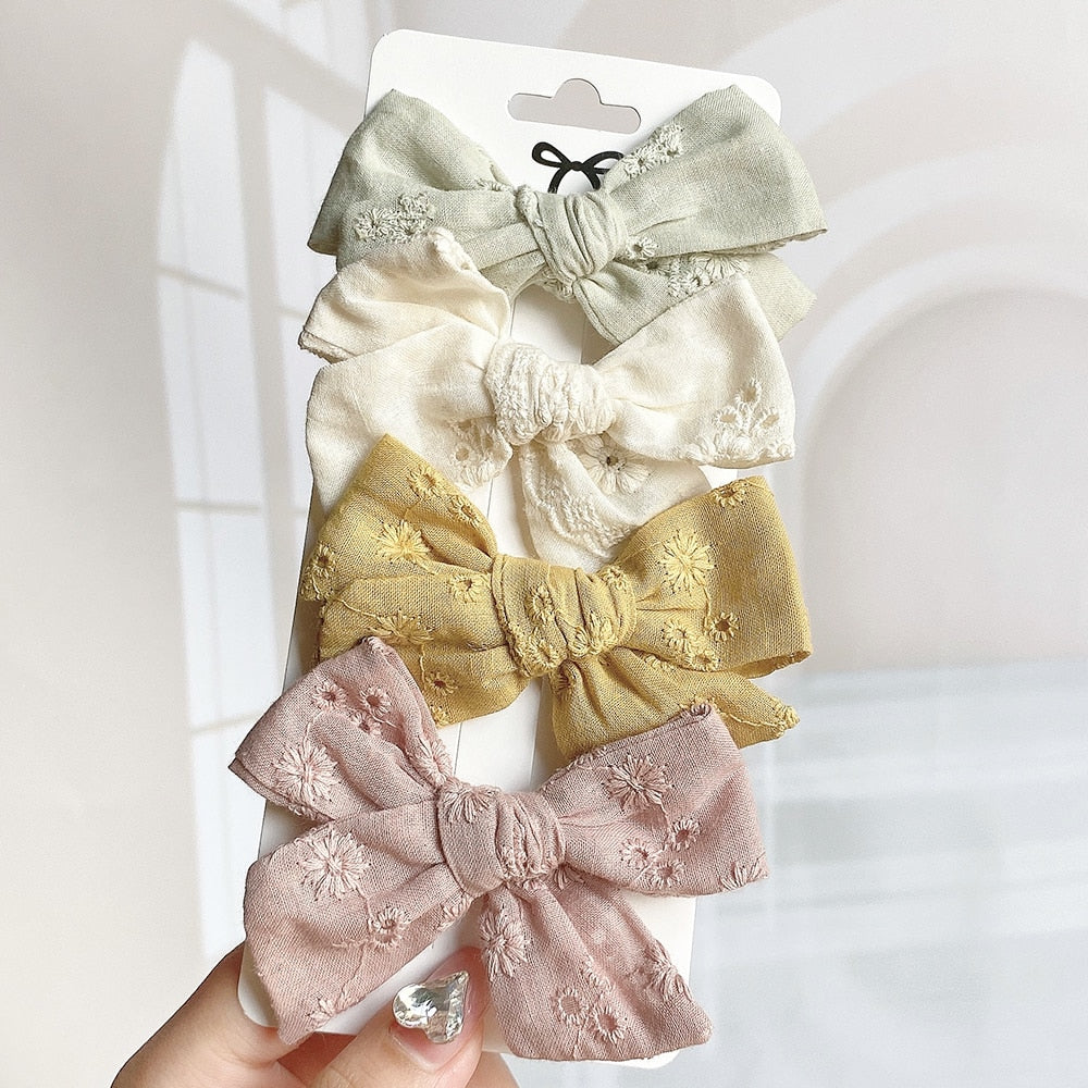 4Pcs/Set Vallery Bows Hair Clip