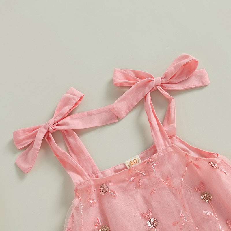 Children's Dress Straps Bow Tulle